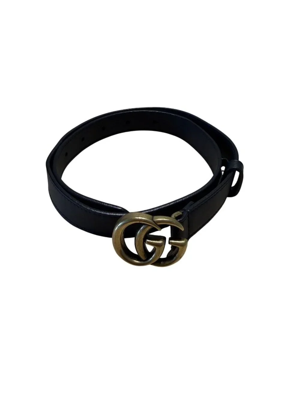 Gucci Marmont Thin Belt 409417 AP 00T Black Leather Size 65